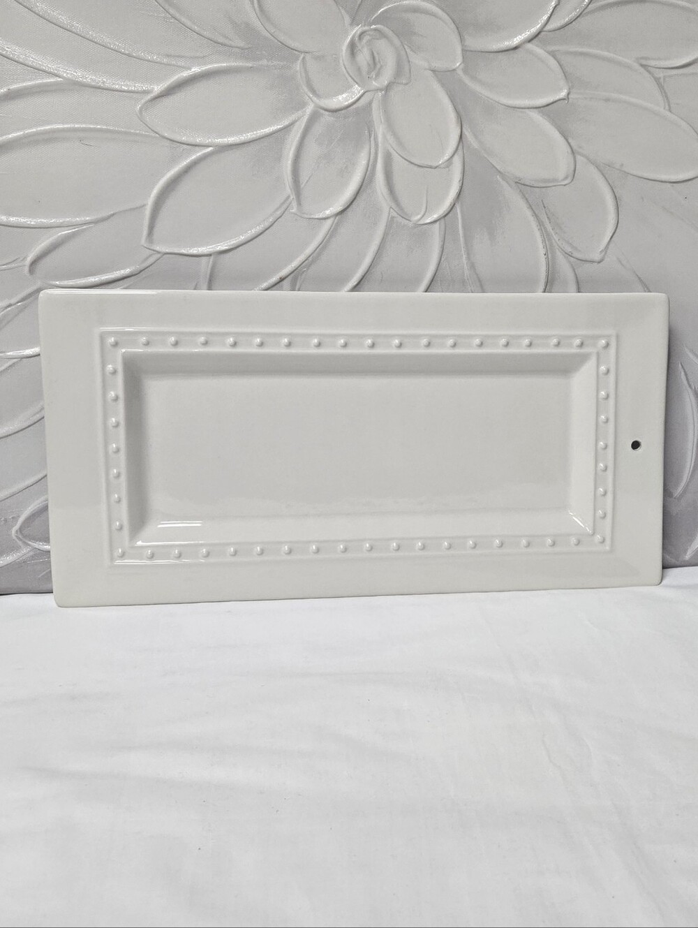 Nora Fleming | Stoneware Dotted Pearl Bread Tray